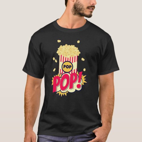Popcorn Vintage Retro Funny T_Shirt