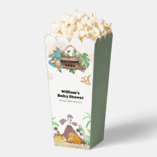 Popcorn Volcano Hatching Dinosaur Baby Shower Favor Boxes