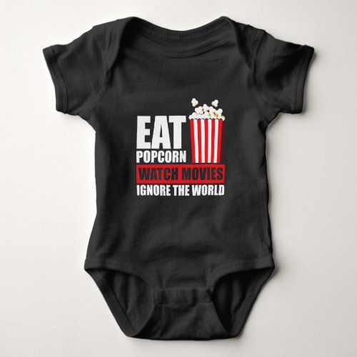 Popcorn Watch Movie Ignore the World Cinema Baby Bodysuit