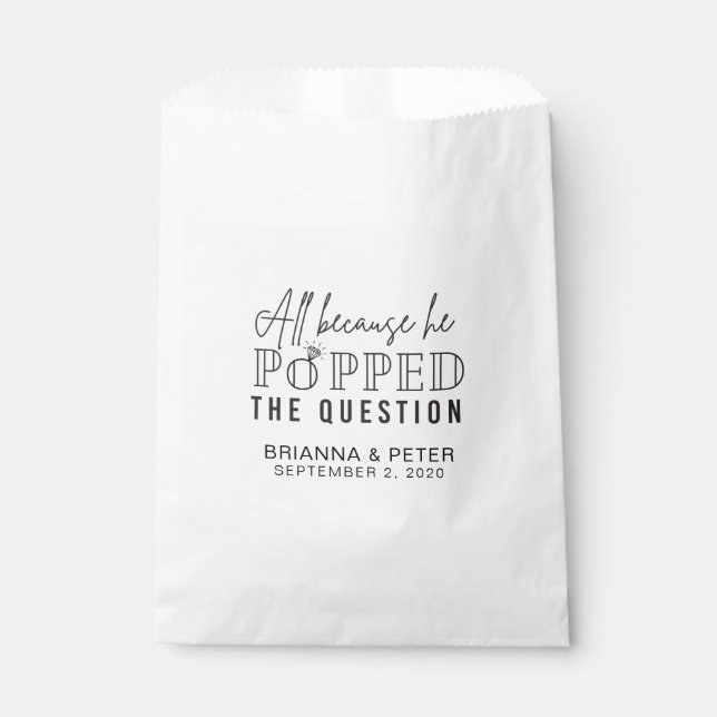 Popcorn Wedding Favor Bags (Front)