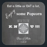 Popcorn Wedding Sticker<br><div class="desc">Chalkboard background,  wedding popcorn sticker.  Multiple uses for bags,  boxes or other containers!</div>
