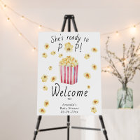 Popcorn Welcome baby shower party foam board