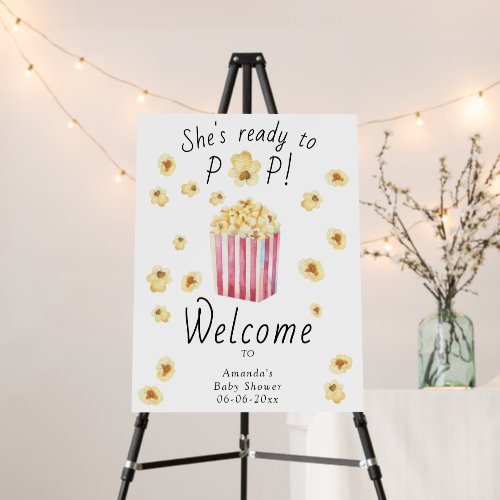 Popcorn Welcome baby shower party foam board