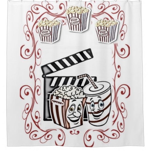 Popcorn white kernel childrens showercurtain shower curtain