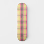 Popcorn Yellow Bubblegum Pink Coffee Brown Plaid  Skateboard (Front)