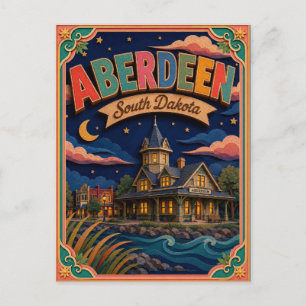 PopCut States Aberdeen South Dakota Paper Art Postcard