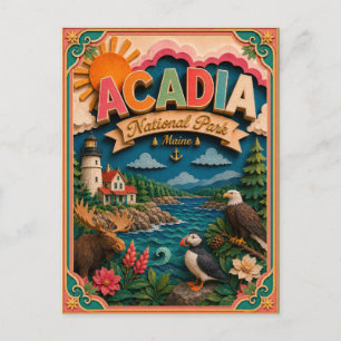 PopCut States Acadia National Park Maine Paper Art Postcard