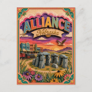 PopCut States Alliance Nebraska Paper Art Postcard
