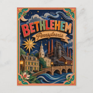 PopCut States Bethlehem Pennsylvania Paper Art Postcard
