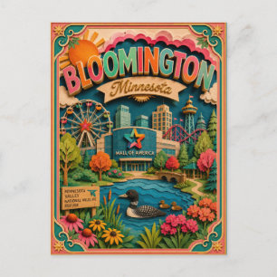 PopCut States Bloomington Minnesota Paper Art Postcard