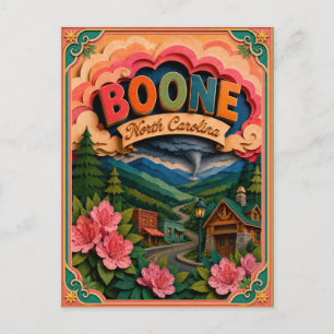 PopCut States Boone North Carolina Paper Art Postcard