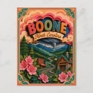 PopCut States Boone North Carolina Paper Art Postcard