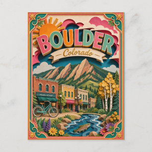 PopCut States Boulder Colorado Paper Art Postcard