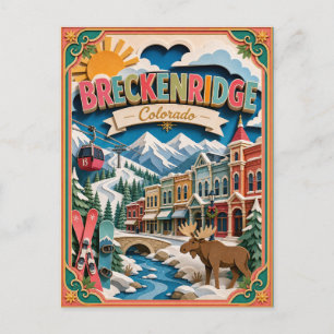 PopCut States Breckenridge Colorado Paper Art Postcard