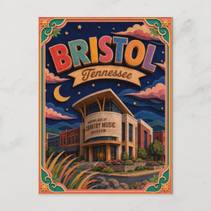 PopCut States Bristol Tennessee Paper Art Postcard