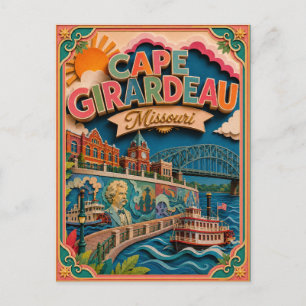 PopCut States Cape Girardeau Missouri Paper Art Postcard