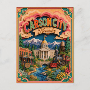 PopCut States Carson City Nevada Paper Art Postcard