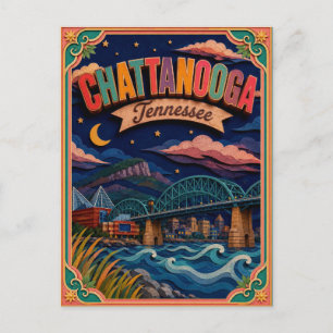 PopCut States Chattanooga Tennessee Paper Art Postcard