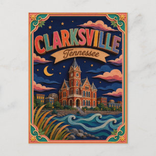 PopCut States Clarksville Tennessee Paper Art Postcard