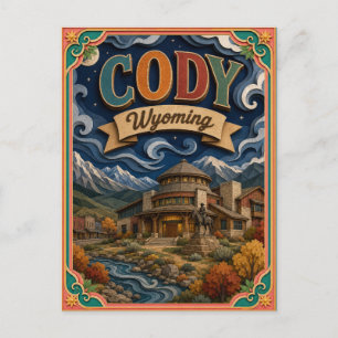 PopCut States Cody Wyoming Paper Art Postcard