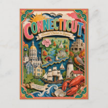 PopCut States Connecticut Colorful 3D Paper Art