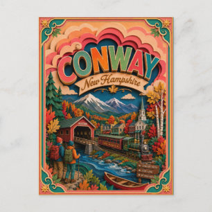 PopCut States Conway New Hampshire Paper Art Postcard