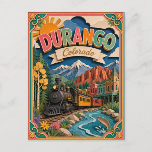 PopCut States Durango Colorado Paper Art Postcard