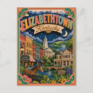 PopCut States Elizabethtown Kentucky Paper Art Postcard