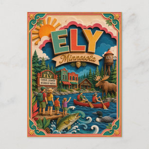 PopCut States Ely Minnesota Paper Art Postcard