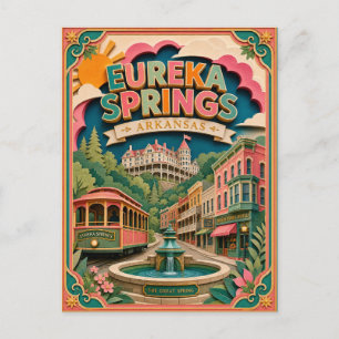 PopCut States Eureka Springs Arkansas Paper Art Postcard