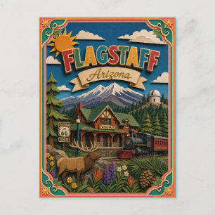 PopCut States Flagstaff Arizona Paper Art Postcard