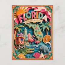 PopCut States Florida Colorful 3D Paper Art