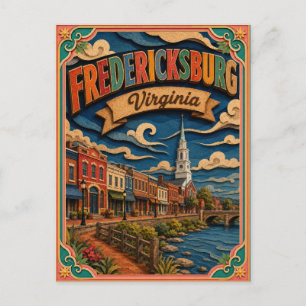 PopCut States Fredericksburg Virginia Paper Art Postcard