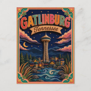 PopCut States Gatlinburg Tennessee Paper Art Postcard