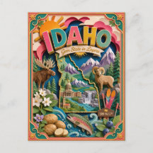 PopCut States Idaho Colorful 3D Paper Art