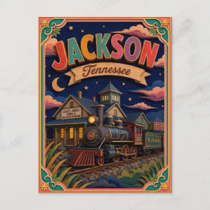 PopCut States Jackson Tennessee Paper Art Postcard