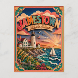 PopCut States Jamestown Rhode Island Paper Art Postcard