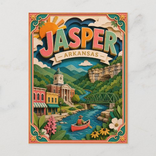 PopCut States Jasper Arkansas Paper Art  Postcard