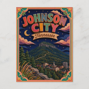 PopCut States Johnson City Tennessee Paper Art Postcard