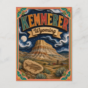 PopCut States Kemmerer Wyoming Paper Art Postcard