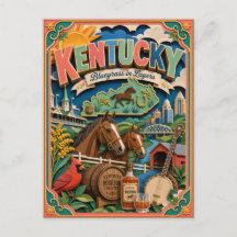 PopCut States Kentucky Colorful 3D Paper Art