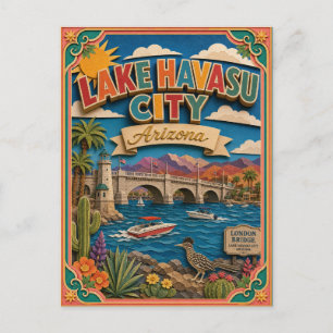 PopCut States Lake Havasu City Arizona Paper Art Postcard