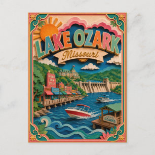 PopCut States Lake Ozark Missouri Paper Art Postcard