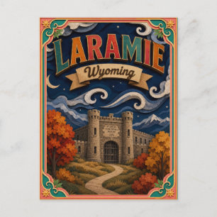 PopCut States Laramie Wyoming Paper Art Postcard