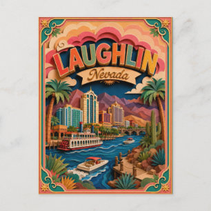 PopCut States Laughlin Nevada Paper Art Postcard