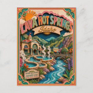 PopCut States Lava Hot Springs Idaho Paper Art Postcard