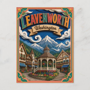 PopCut States Leavenworth Washington Paper Art Postcard