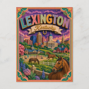 PopCut States Lexington Kentucky Paper Art Postcard