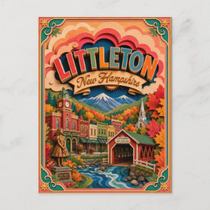 PopCut States Littleton New Hampshire Paper Art Postcard