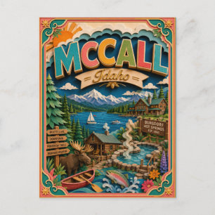 PopCut States McCall Idaho Paper Art Postcard